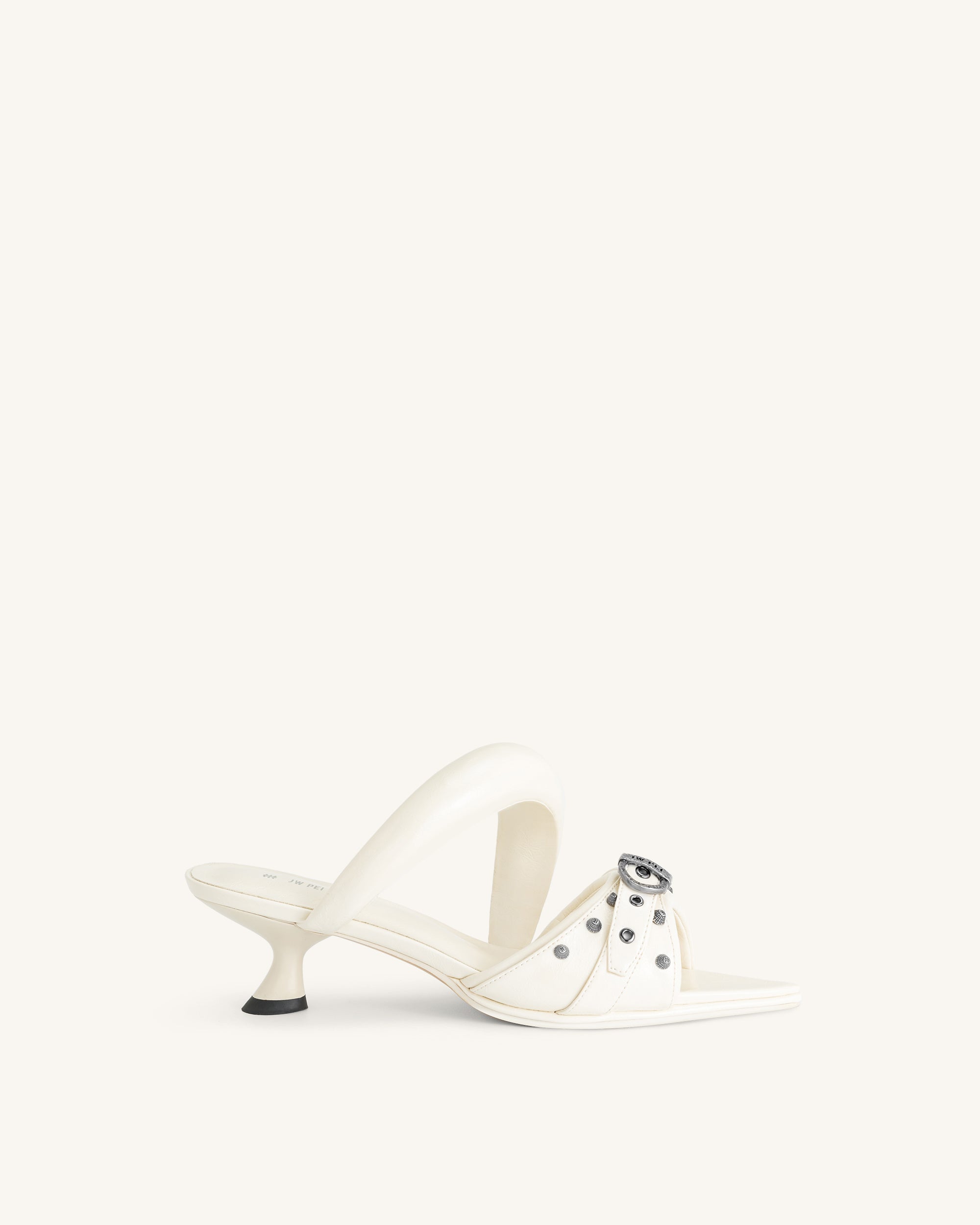Sara Studded Mule - White