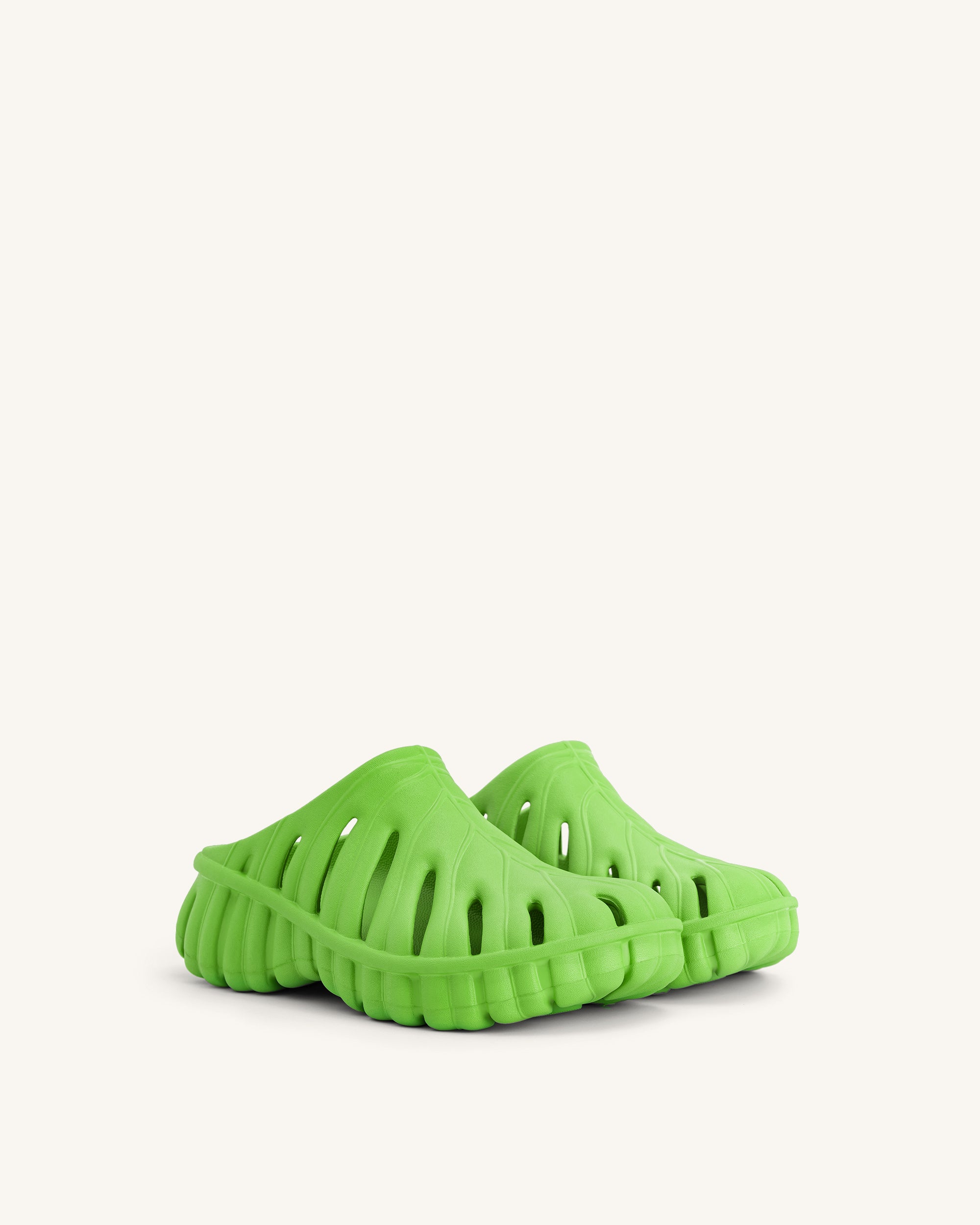 Tara Leaf Platform Clog - Neon Green - Image 3
