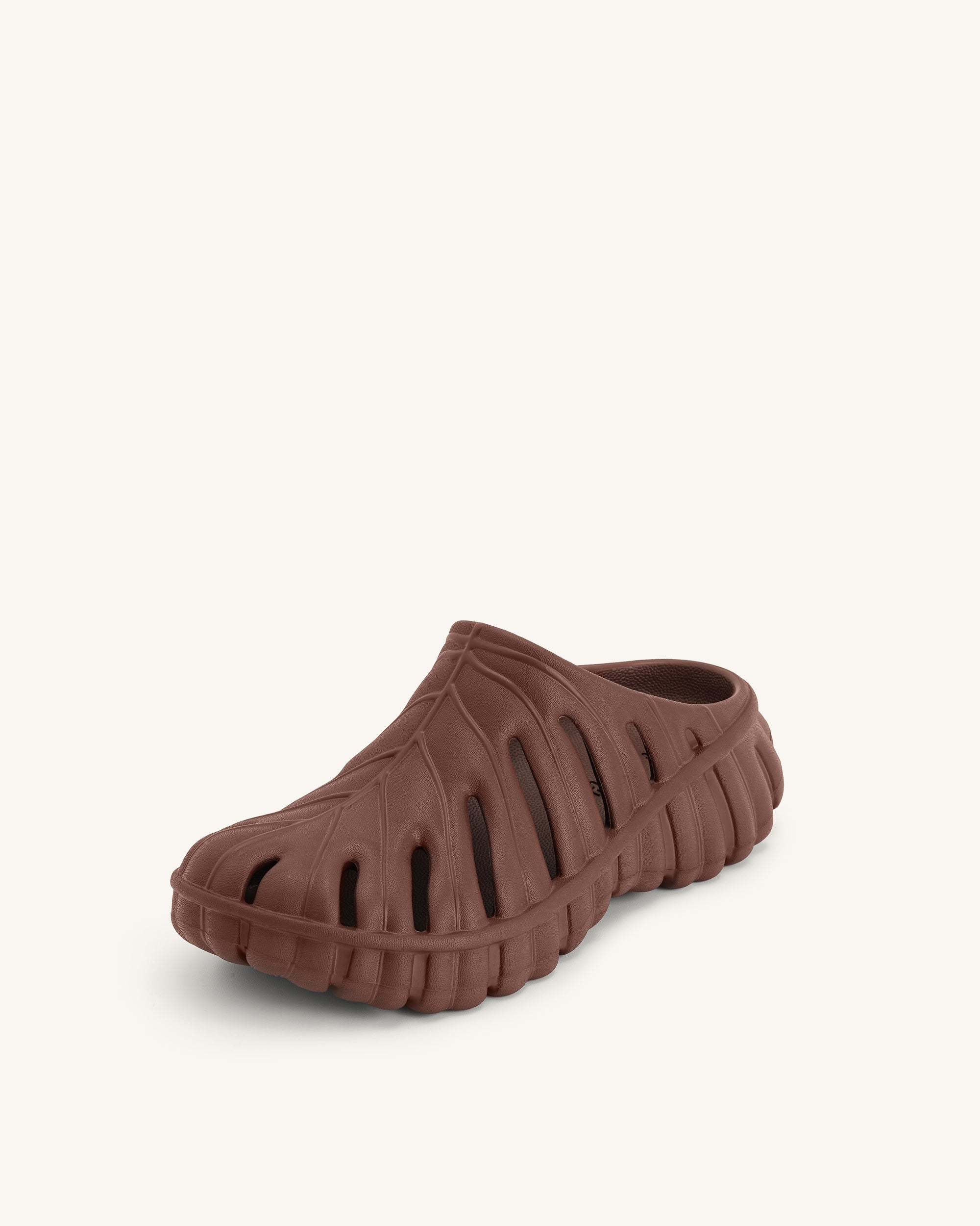 Tara Leaf Platform Clog - Brown - Image 5