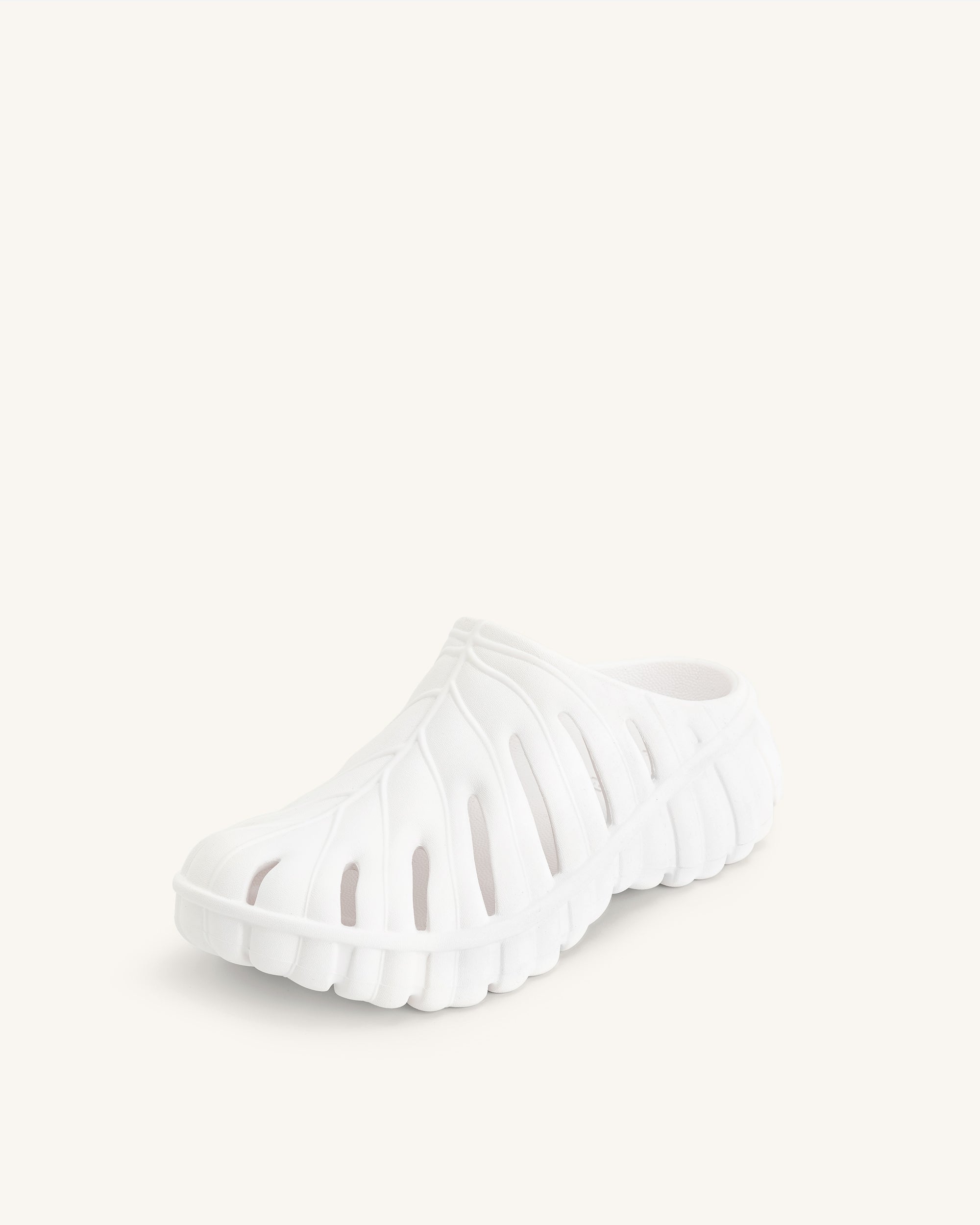 Tara Leaf Platform Clog - White - Image 5