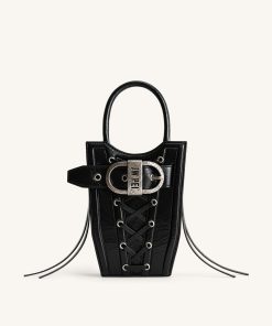 FEI Crushed Straps Phone Bag - Black