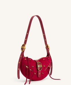 Alternative view of Tessa Suede Shoulder Bag - Deep Magenta