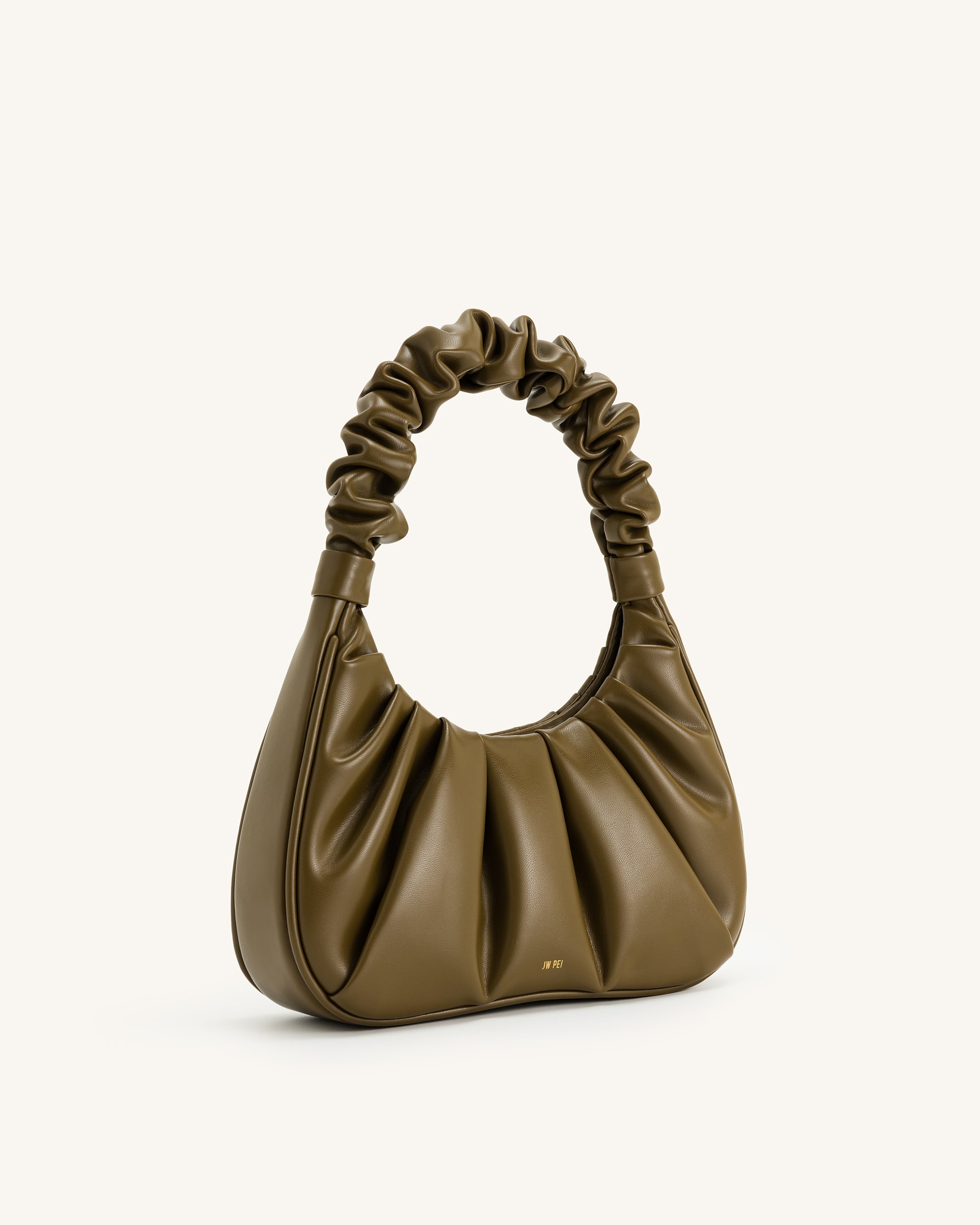 Gabbi Ruched Hobo Handbag - Dark Olive - Image 2
