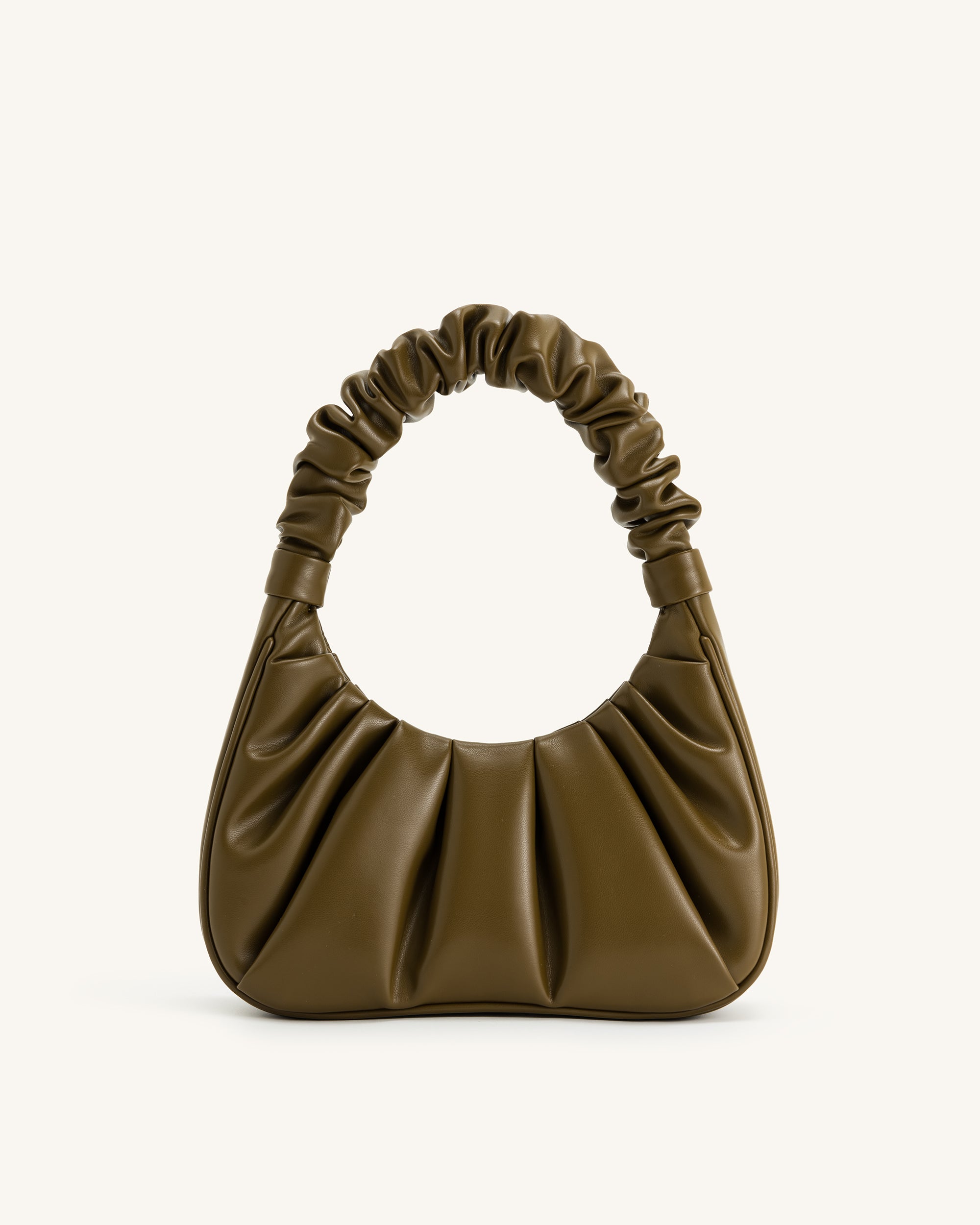 Gabbi Ruched Hobo Handbag - Dark Olive - Image 3