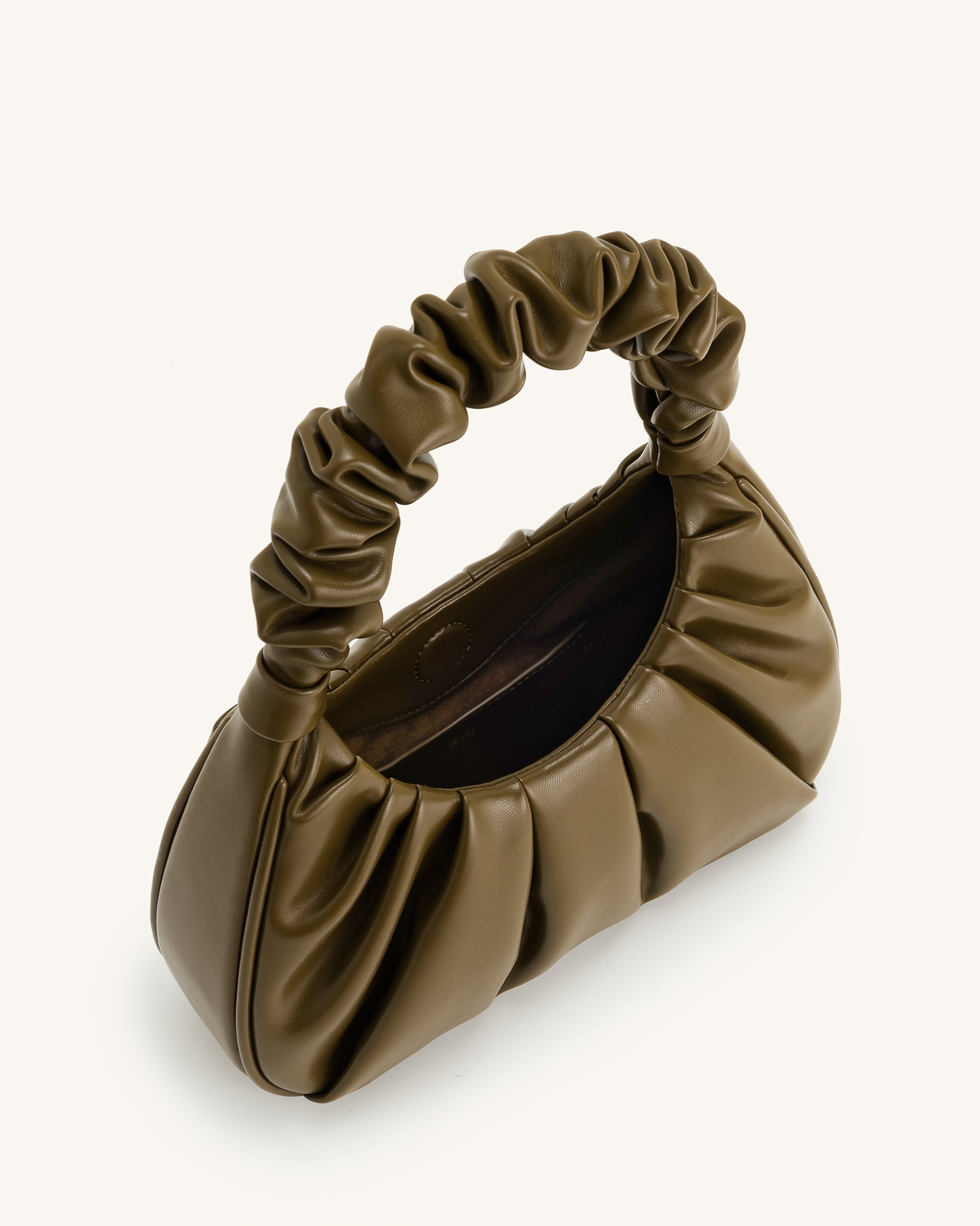 Gabbi Ruched Hobo Handbag - Dark Olive - Image 4