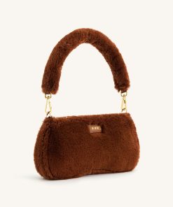Alternative view of Eva Faux Fur Fabric Shoulder Bag - Caramel