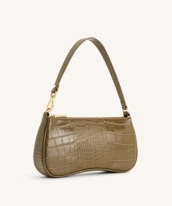 Alternative view of Eva Shoulder Handbag - Dark Olive Croc