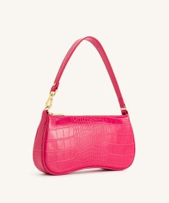 Alternative view of Eva Shoulder Handbag - Magenta Croc