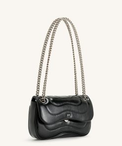 Alternative view of Tina Quilted Chain Crossbody - Black