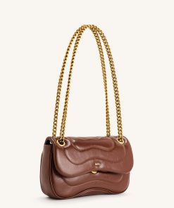 Alternative view of Tina Quilted Chain Crossbody - Brown