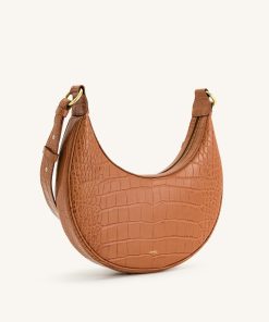 Alternative view of Carly Saddle Bag - Acorn Brown Croc