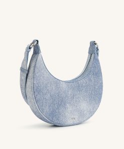 Alternative view of Carly Denim Embossed Saddle Bag - Blue
