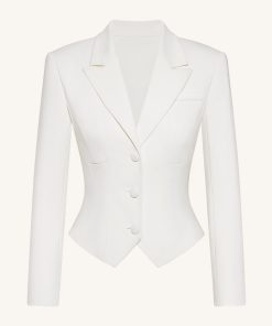 Alternative view of Sculpted Waist Cropped Blazer - White