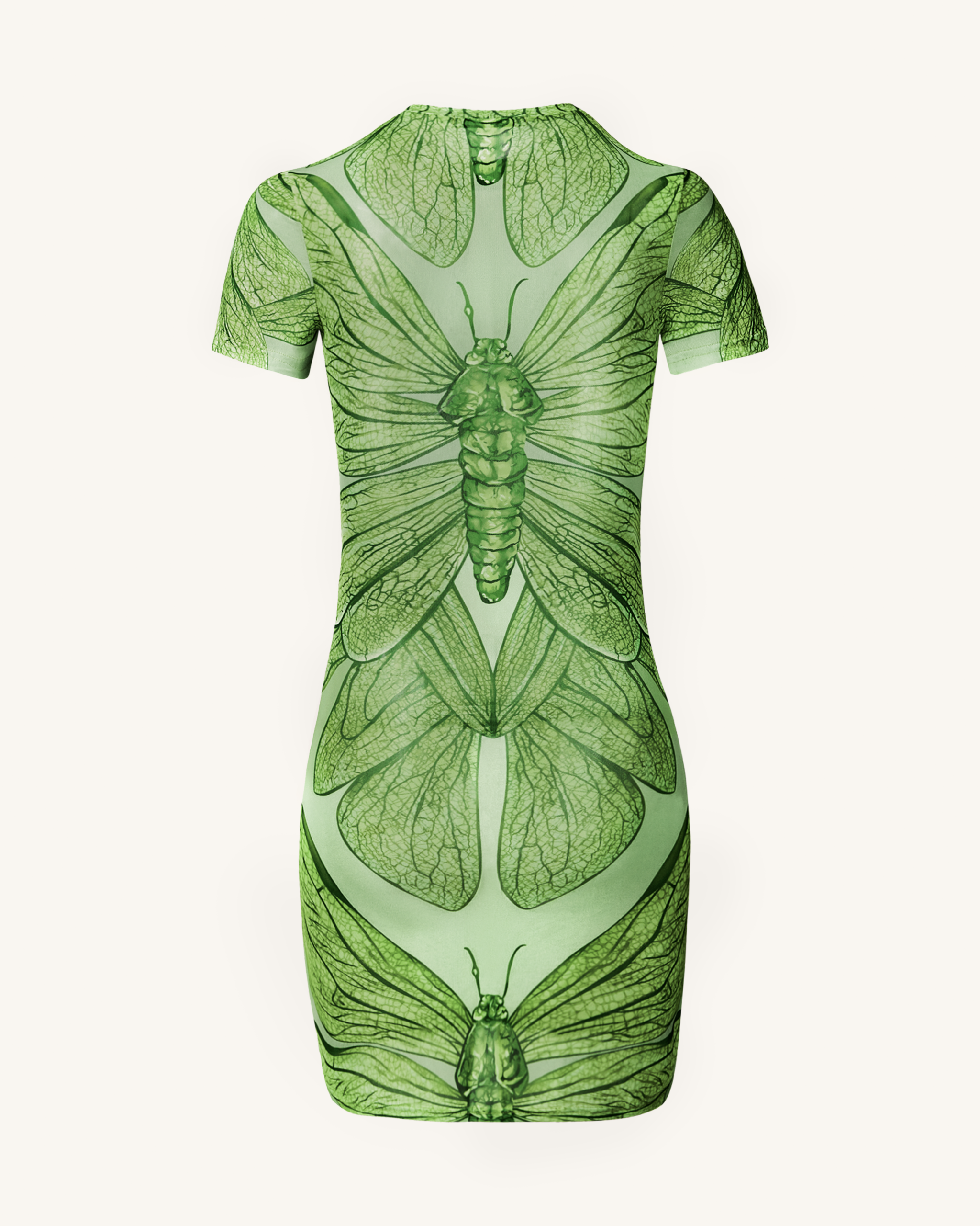 Dragonfly Shell Mini Dress - Green - Image 4