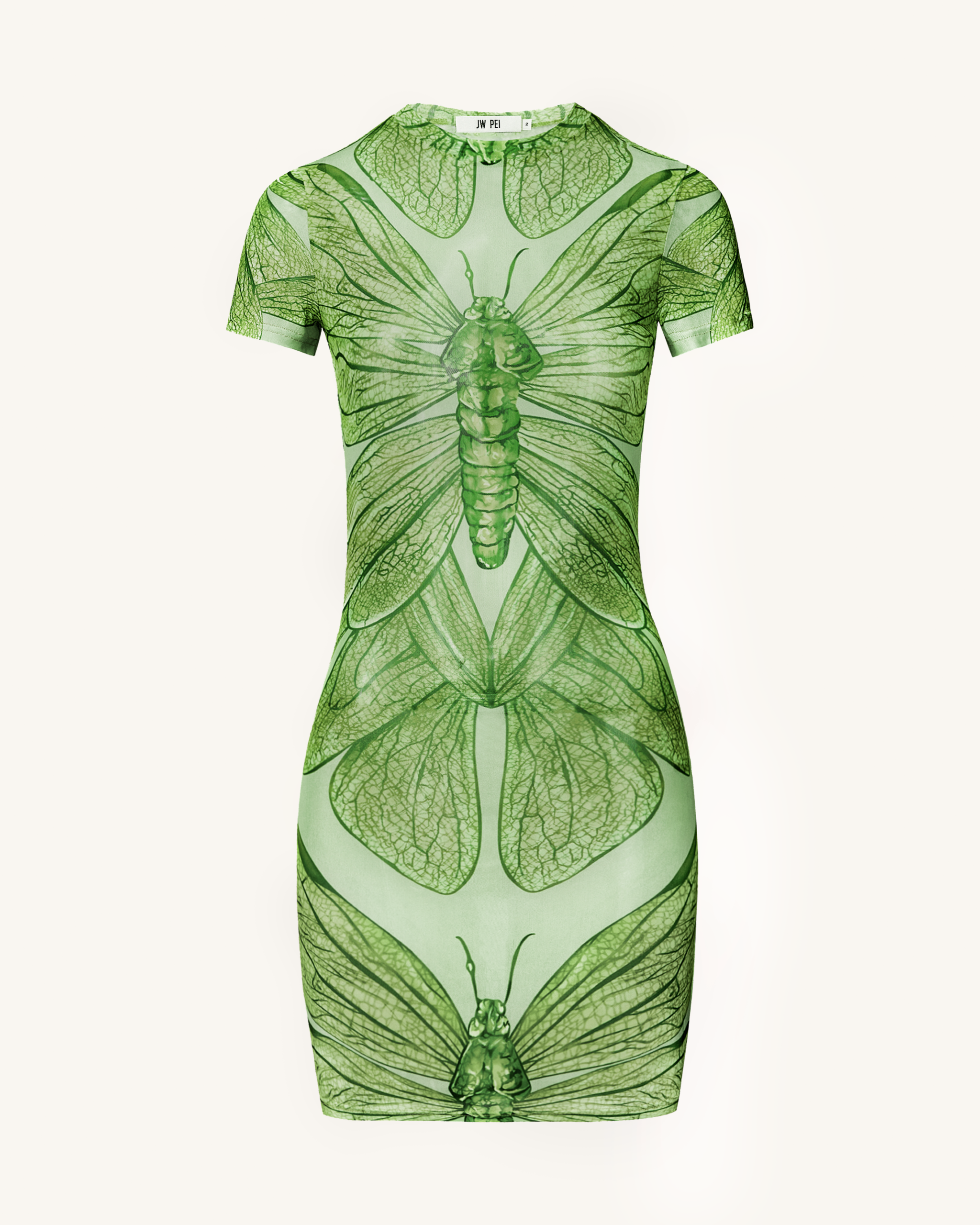 Dragonfly Shell Mini Dress - Green - Image 2