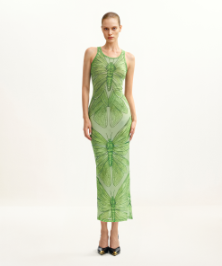 Dragonfly Axis Tank Mesh Dress - Green