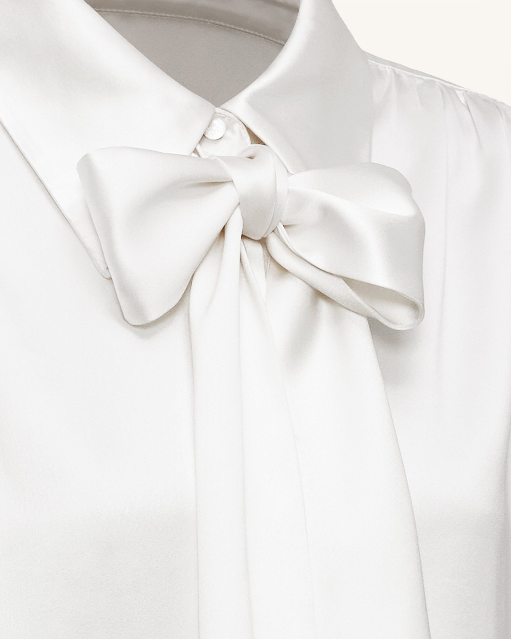 Ribbon Tie Balloon Sleeve Blouse - White - Image 6