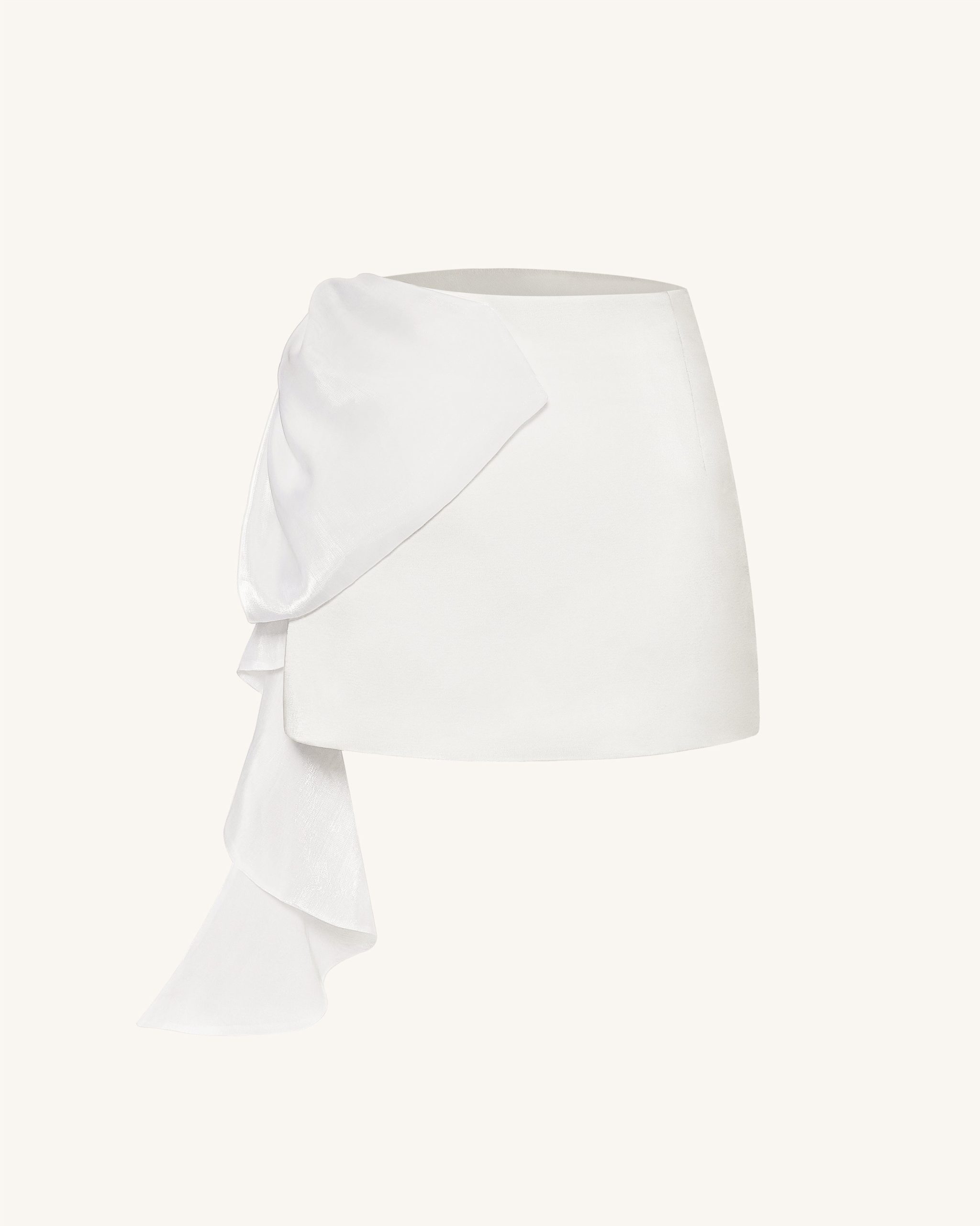 Cascading Bow Mini Skirt - White - Image 7
