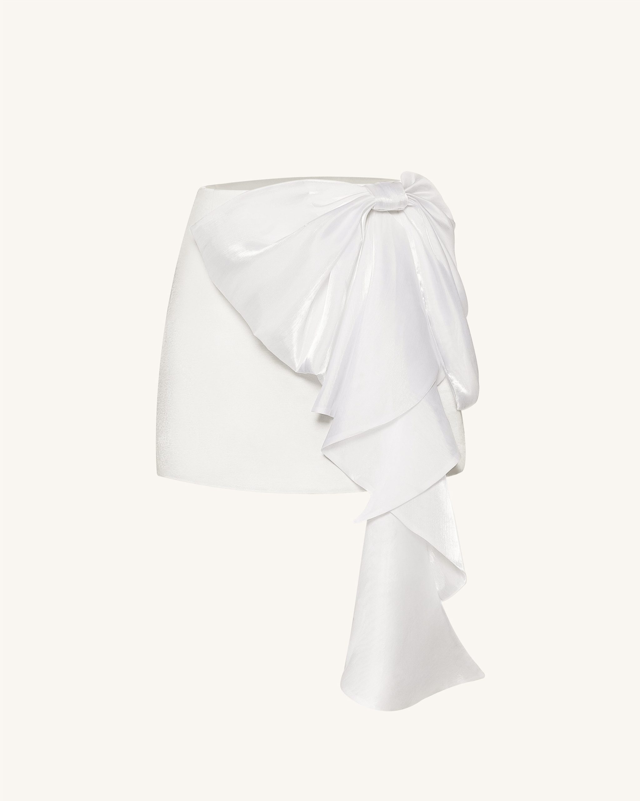 Cascading Bow Mini Skirt - White - Image 6