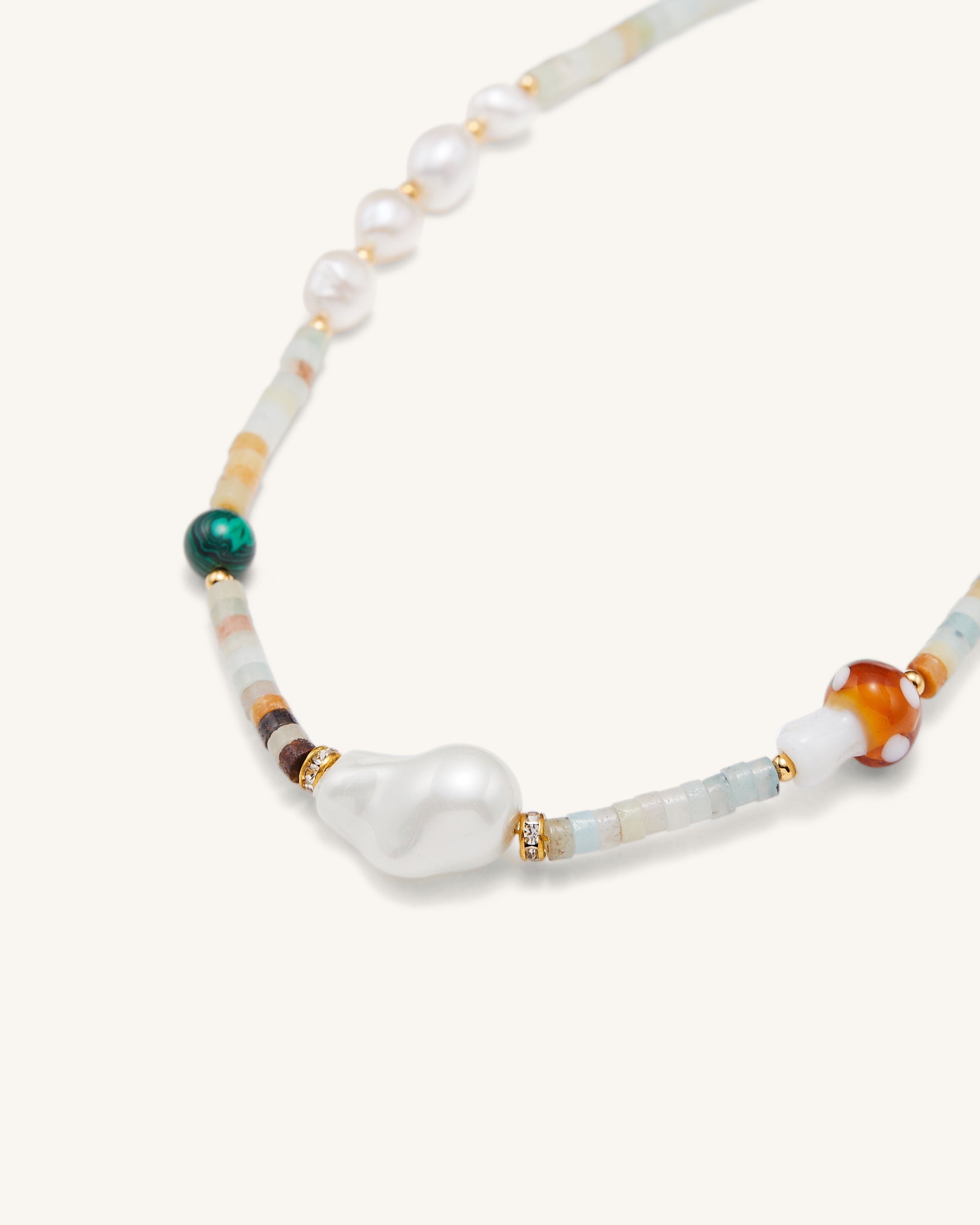 Amazonite Multi Beaded Mushroom Necklace - Image 2