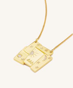 Cosmos Combination Necklace - 18ct Gold Plated & White Zircon