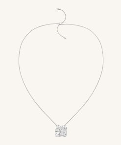 Alternative view of Cosmos Combination Necklace - 18ct White Gold Plated & White Zircon