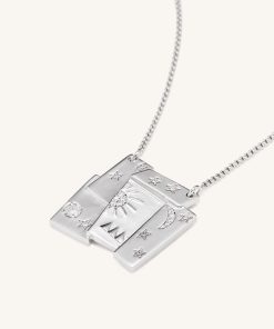 Cosmos Combination Necklace - 18ct White Gold Plated & White Zircon