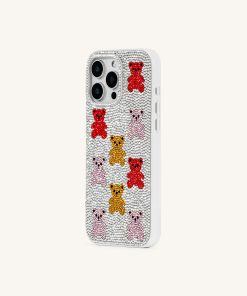 Alternative view of Bear Bling Phone Case - Multicolor White