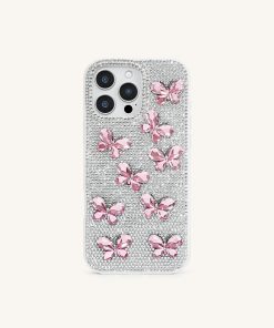 Alternative view of Butterfly Crystal Phone Case - White