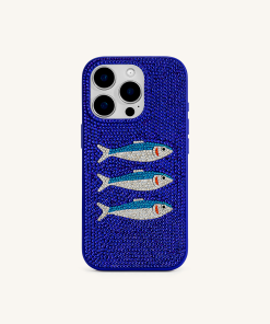 Fish Pattern Phone Case - Blue/White