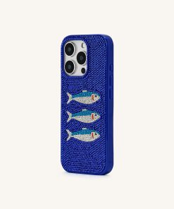 Alternative view of Fish Pattern Phone Case - Blue/White