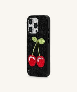 Alternative view of Cherry Phone Case - Multicolor Black
