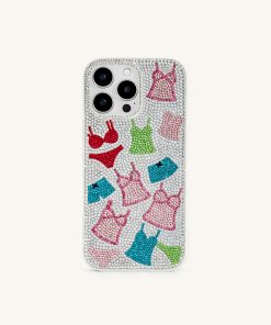 Lingerie Pattern Artificial Crystal Phone Case – Multicolor