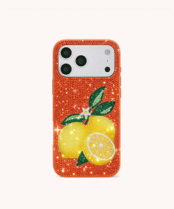 Lemon Artificial Crystal Phone Case - Orange