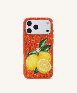 Alternative view of Lemon Artificial Crystal Phone Case - Orange