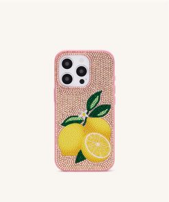 Lemon Artificial Crystal Phone Case - Pink