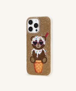 Alternative view of Bear Ice Cream Cone Phone Case - Gold