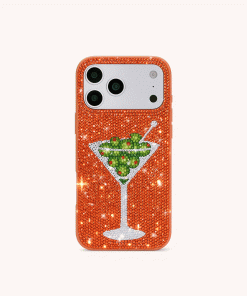 Olive Martini Artificial Crystal Phone Case - Orange