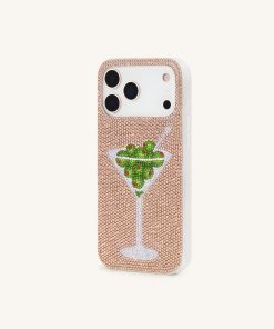 Alternative view of Olive Martini Artificial Crystal Phone Case - Gold