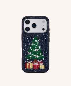 Alternative view of Christmas Tree Bling Phone Case - Black