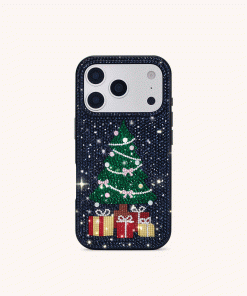 Christmas Tree Bling Phone Case - Black
