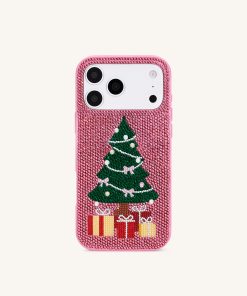 Christmas Tree Bling Phone Case - Pink