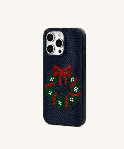 Alternative view of Holiday Wreath Bling Phone Case - Black