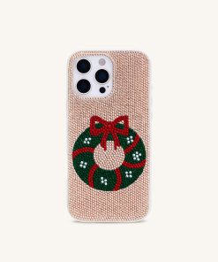 Alternative view of Holiday Wreath Bling Phone Case - Gold