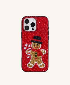 Gingerbread Bling Holiday Phone Case - Red