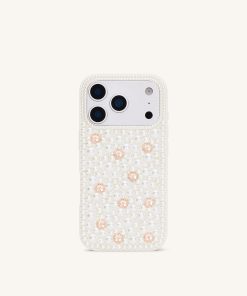 Alternative view of Pearl Embellished Phone Case - White