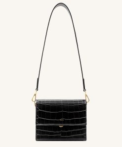 Alternative view of Mini Flap Crossbody - Black Croc