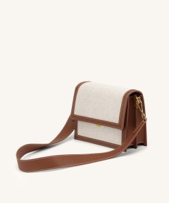 Mini Flap Crossbody - Beige Canvas