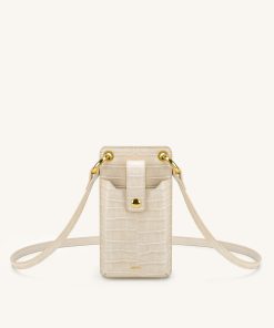 Quinn Phone Bag - Ivory  Croc