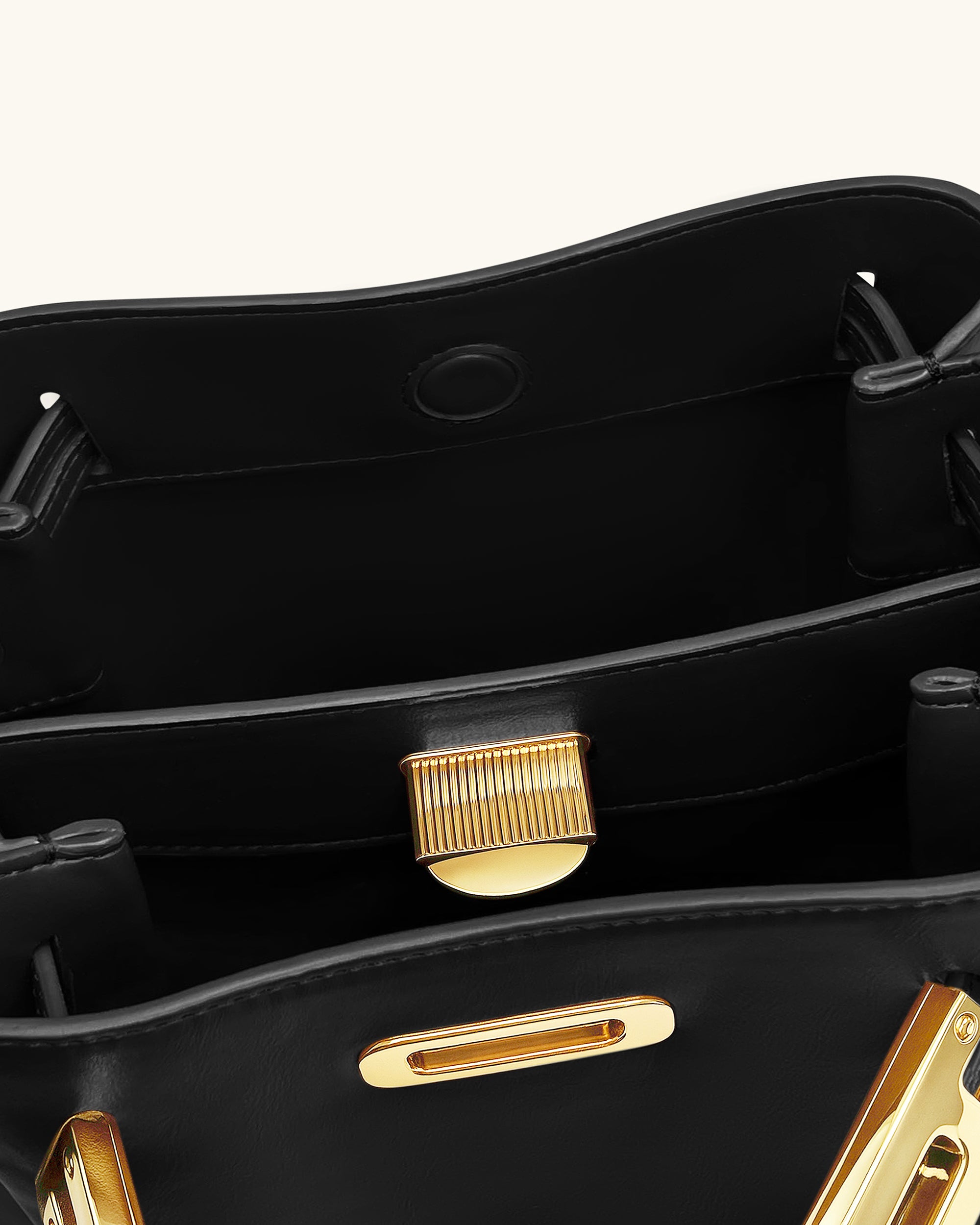 Charlene Double Buckle Hobo Bag - Black - Image 4